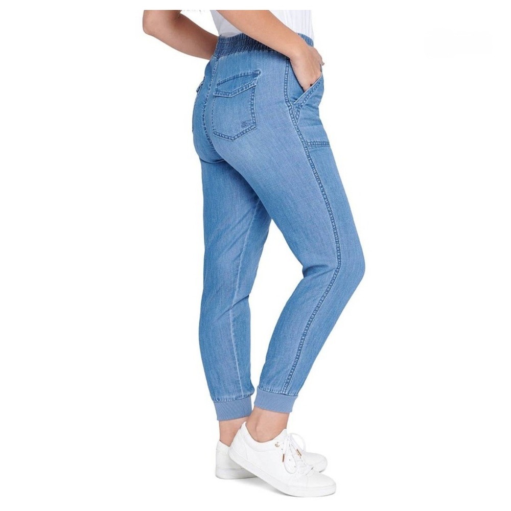 Seven7 Utility Jogger Pants Blue Denim Pull-On Womens Sz XL Cargo - Picture 2 of 13